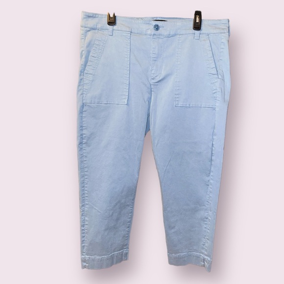 Liverpool Ankle Utility Pants with Side Slit in Blue Heaven - size 16/33 - Picture 1 of 8